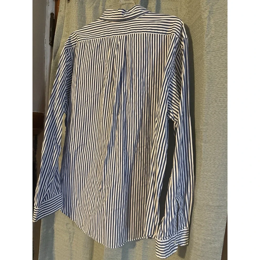 Ralph Lauren Shirt XXL Triple Ponies Blue Stripes light Academia Preppy - Picture 7 of 7